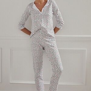 Roller Rabbit White and Red Classic Pajama Set Starry Night Christmas